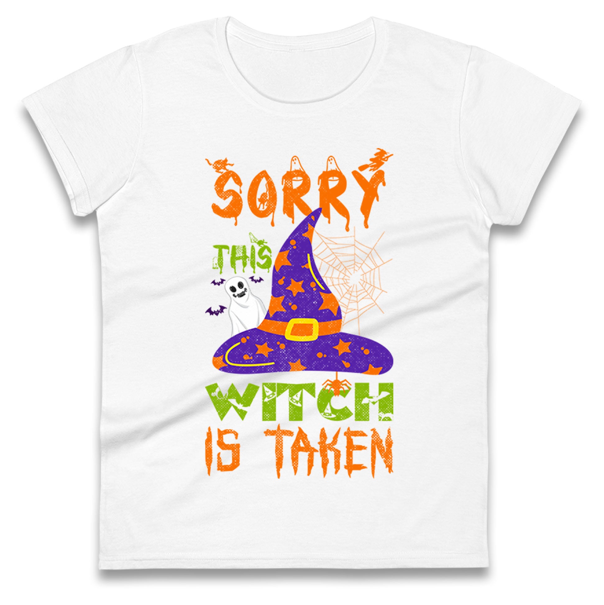 Sorry This Witch Is Taken Halloween Womens T Shirt Mens Tops Tees Unisex 2XL