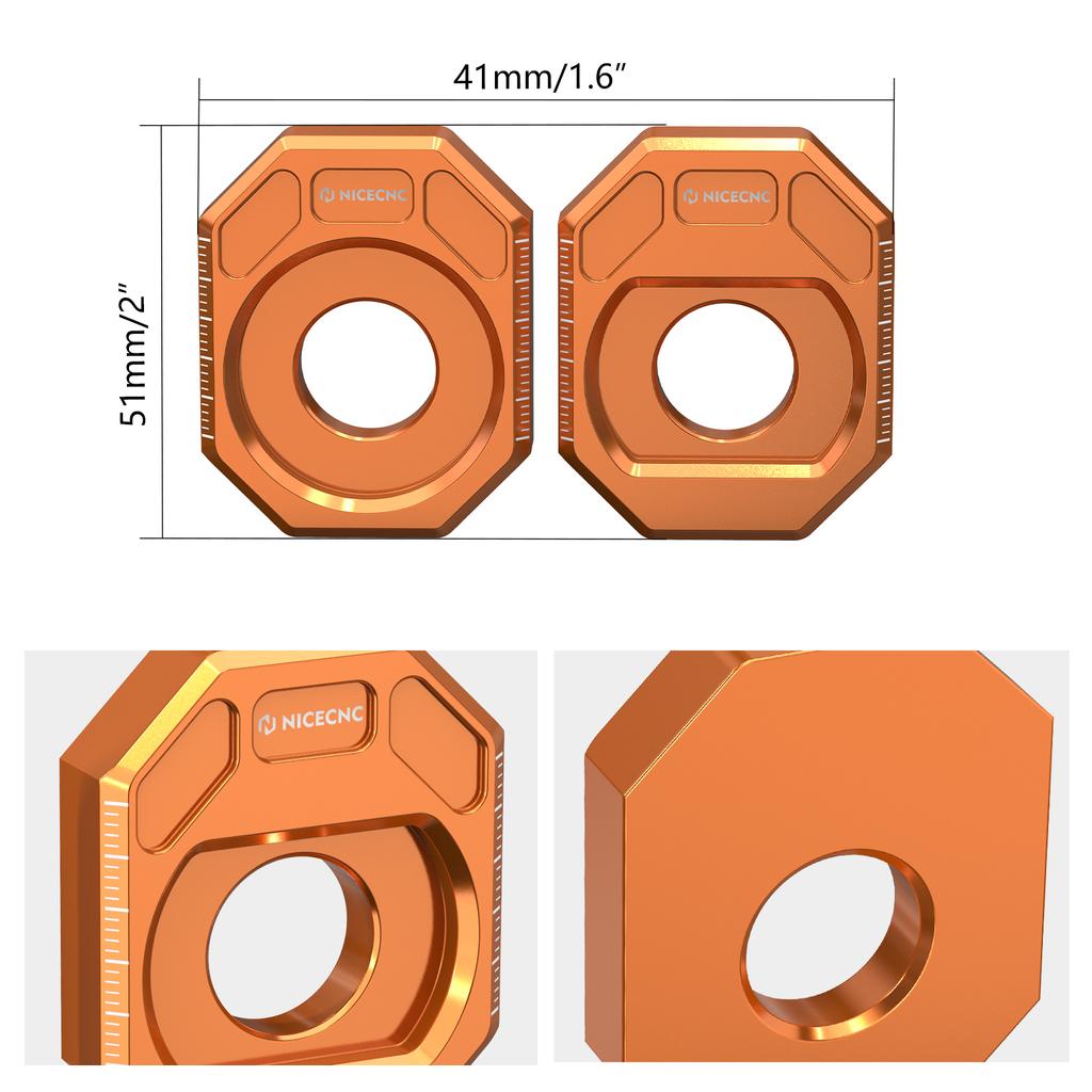 NICECNC Motorcycle Rear Axle Blocks Chain Tension Adjuster Kit For KTM 390 Adventure R 2025 390 Duke 390 Enduro R 390 SMC R