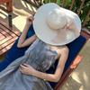 Foldable Straw Sun Hat Women Wide Brim UV Protective Summer Hat for Fishing Beach Garden Travel