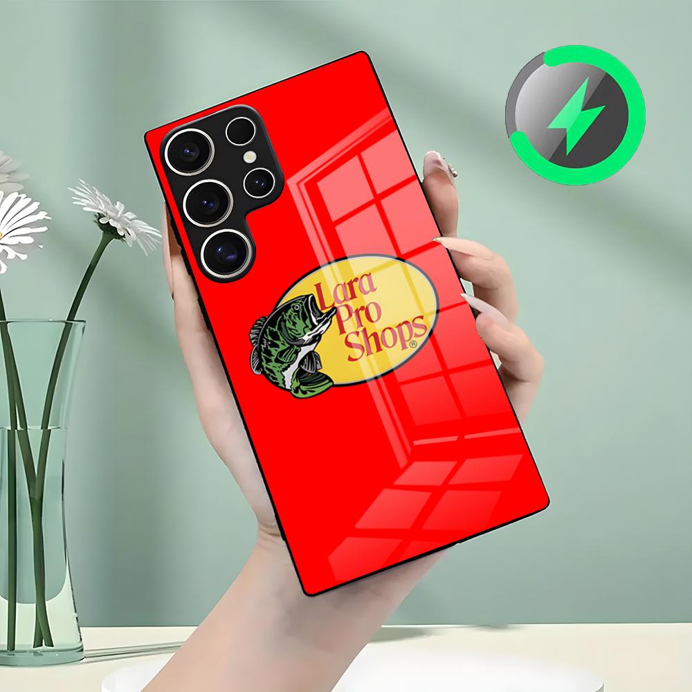 B-bass-P-pro-s-shops Phone Case For Samsung S26 S25 S24 S23 S22 S21 S20 Edge Ultra Plus FE For Magsafe Glass Case