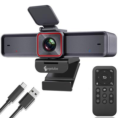Angetube 4K Webbkamera Konferenskamera Höghastighet Automatisk Inramning 10x Zoom 1080p 60fps med Sekretessvy AI Fjärrkontroll Automatisk Ljuskorrigering Brusreducering