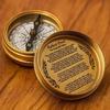 100-Year Brass Calendar Compass Engraved with Wood Box Gift for Him 5.58 Cm