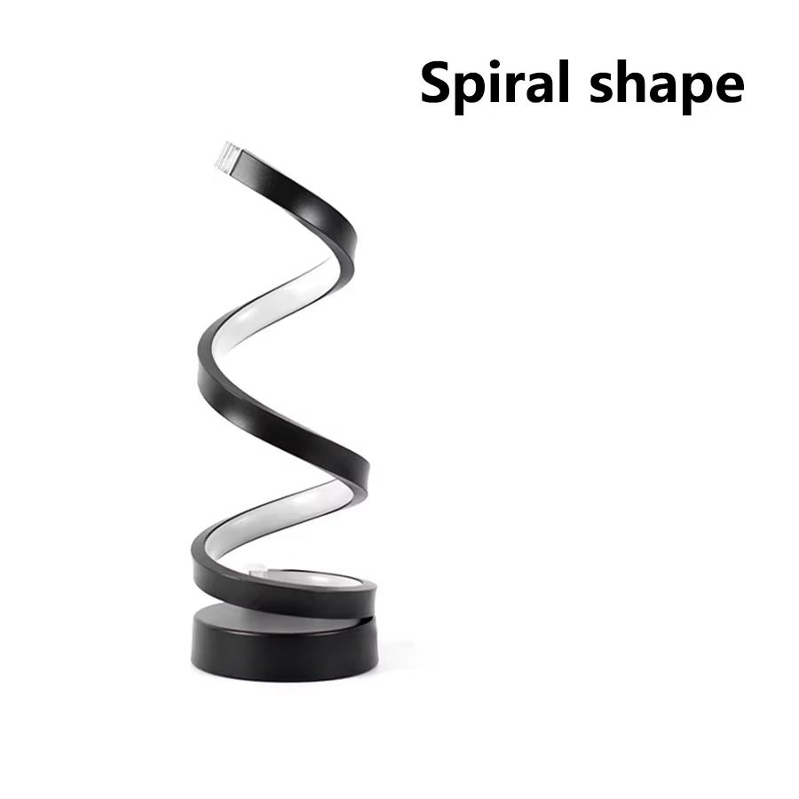 LED Moderne Minimalistische Spiral Schreibtischlampe USB-Stecker Kabelgesteuert Schreibtischlampe Drei Farben LED Umgebungslicht Für Schlafzimmer Raum