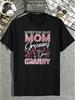 Mens Tshirt Family Themed Blessed To Be Called Mom Granny and Great Granny Floral Print Soft Breatha