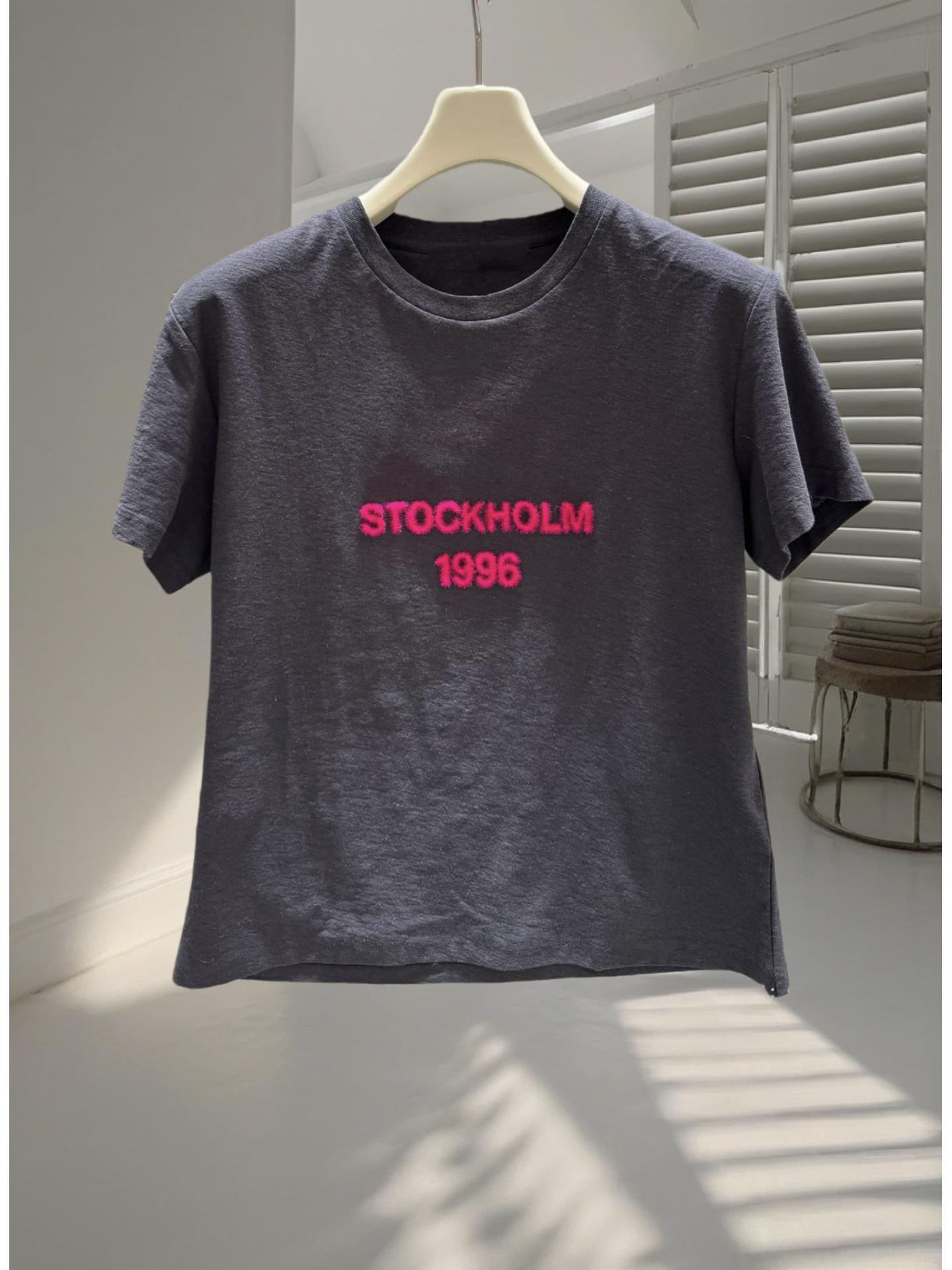 

Nanyou 2026 Limited Edition Flocking Red Slimming Round Neck T-Shirt - Early Spring New Style Small чёрный