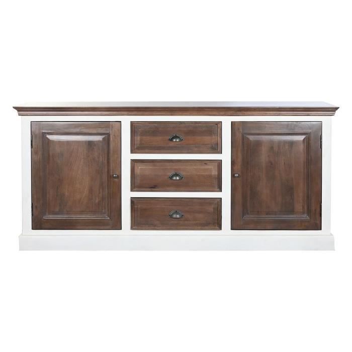 Buffet - 180x46x83 cm - Bois de manguier - 3 tiroirs - 2 portes