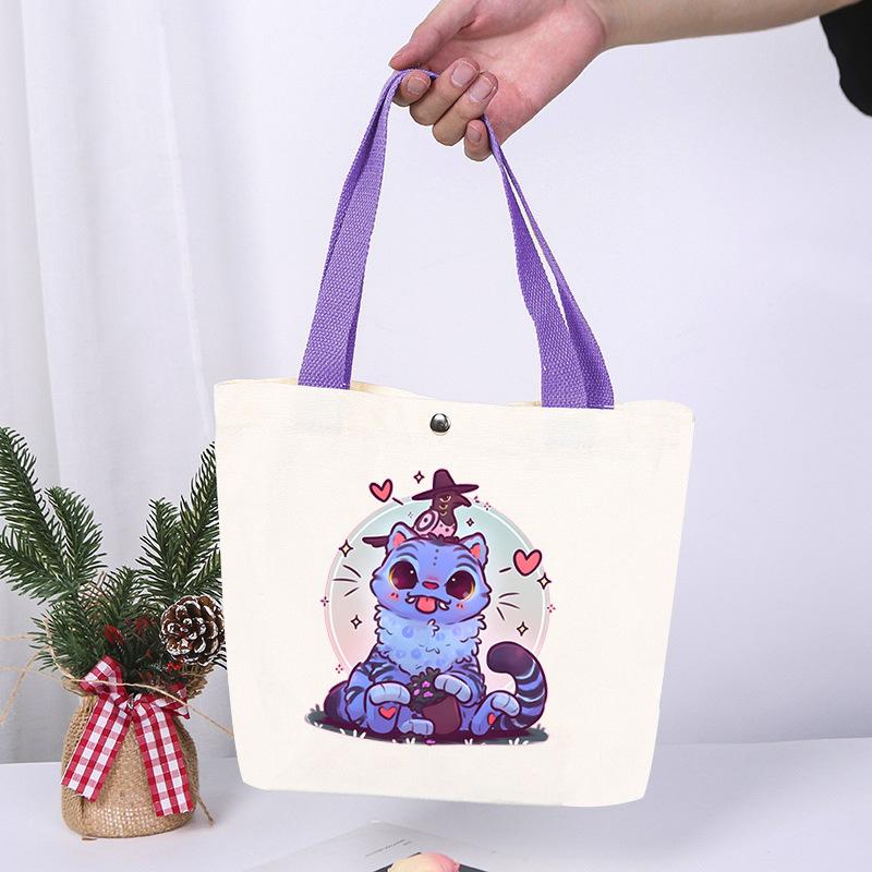 K-Pop Animation Cartoon Printing High Value Fashion Simple Canvas Bag Going Out Portable Shopping Bag Handbag