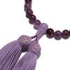 Prayer Beads Made In Japan Natural Stone Root Amethyst with Fujigumo Stone Pure Silk Tassel Color Made In Japan Comes with a Prayer Bead Bag Handmade