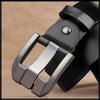 [White Fang] Belt, Pin Buckle, Genuine Leather, Business, Simple, Casual, Stylish, Trousers, Gift, Men's BTA388 (Black)