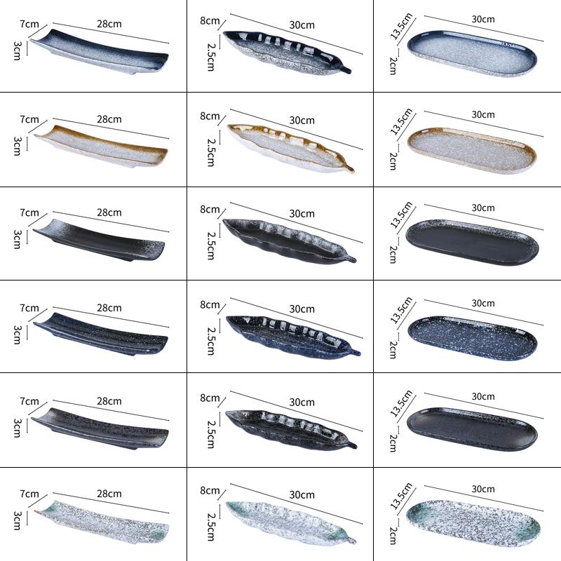Japanese Cuisine Sashimi Cutlery Ceramic Cold Dish Saury Sushi Serving Plate Eel Sashimi Platter Dessert Plate Snack Tray