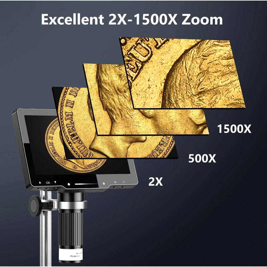 7 Inch 1600X Adjustable Repair Magnifier 1080P Professional Welding Tool IPS 4K Digital Electron Microscope