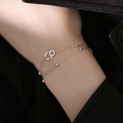 Mobius Geometric Double Ring Bracelet: Women's Luxury Jewelry, Versatile and Elegant for Best Friends