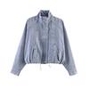 Estilo europeo y americano, ropa nueva para mujer, chaqueta bomber vaquera de cuello alto de moda y versátil para comercio transfronterizo
