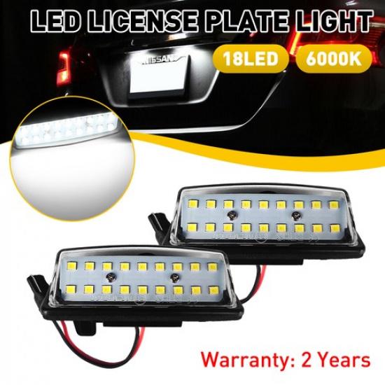 2 LED PCS License Plate Light White Lamp Fits For Nissan Infiniti 6000K AUXITO