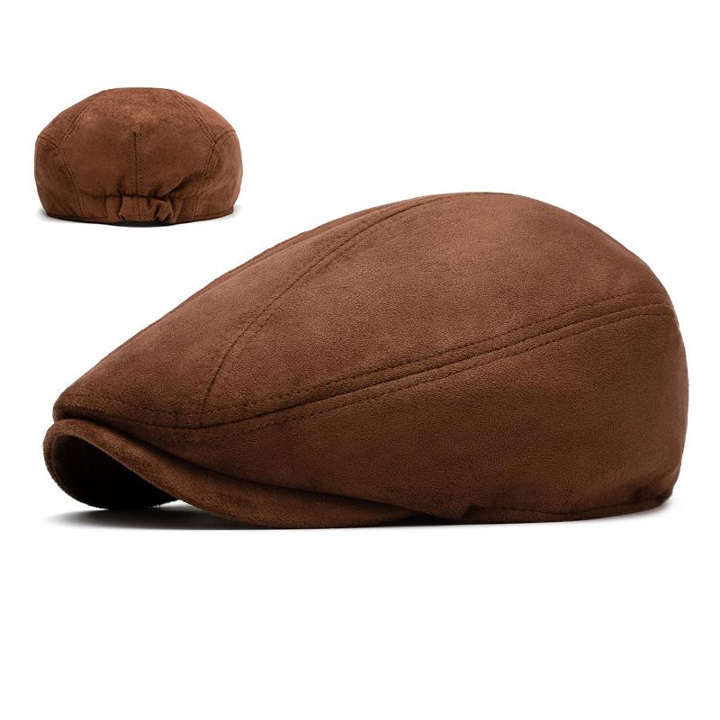 

Осень-зима Береты Мужские Женские Замшевые Однотонные Кепки Восьмиугольная Кепка Британская Кепка Газетчика Кепка Художника Форварда Style2 кофейный