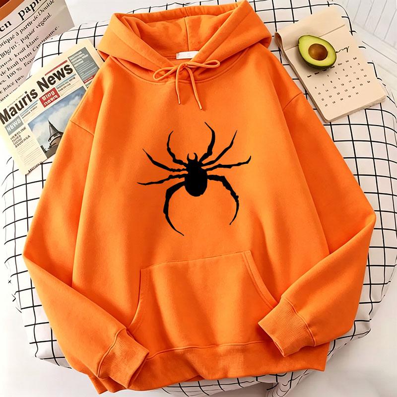 Sudaderas con Capucha Estampado de Araña Hip Hop Primavera Otoño Invierno Sudaderas Casuales Sudadera con Capucha Gráfica para Hombre Mujer