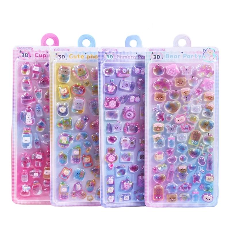 Puffier Sticker Sheets Decorative Sticker Cute Small Sticker for Kids & Adults, Reusing Tiny Sticker for Scrapbooking