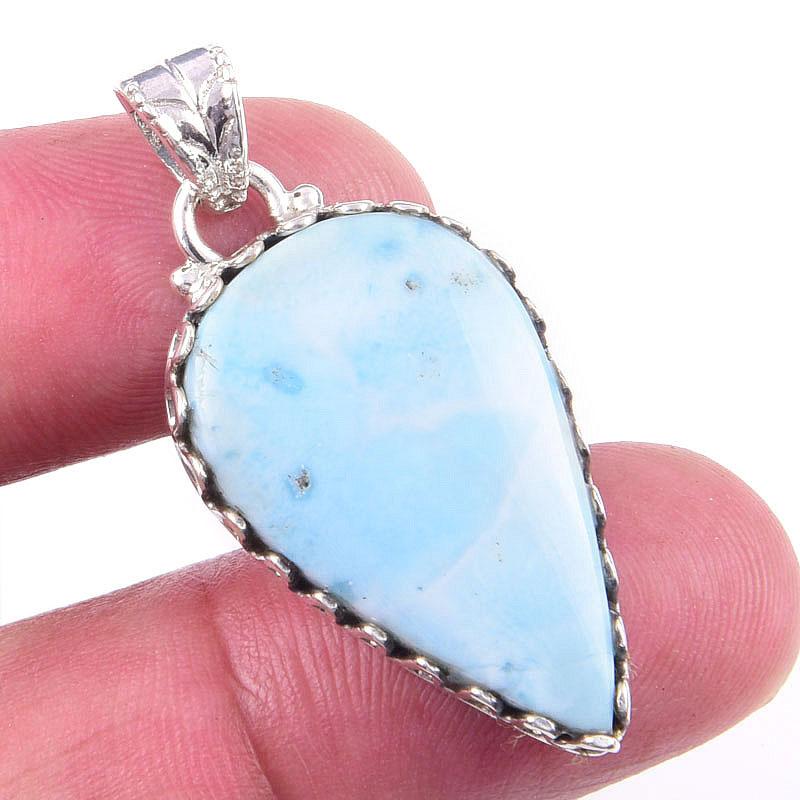

Natural Republic Larimar Gemstone 925 Solid Sterling Silver Pendant 1.50 o0I27