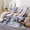 1Pc Cartoon Print Flannel Blanket, High Quality Comfortable for All Seasons, Home Decor, Warmth and Comfort, Perfect for Christmas Birthday Gift