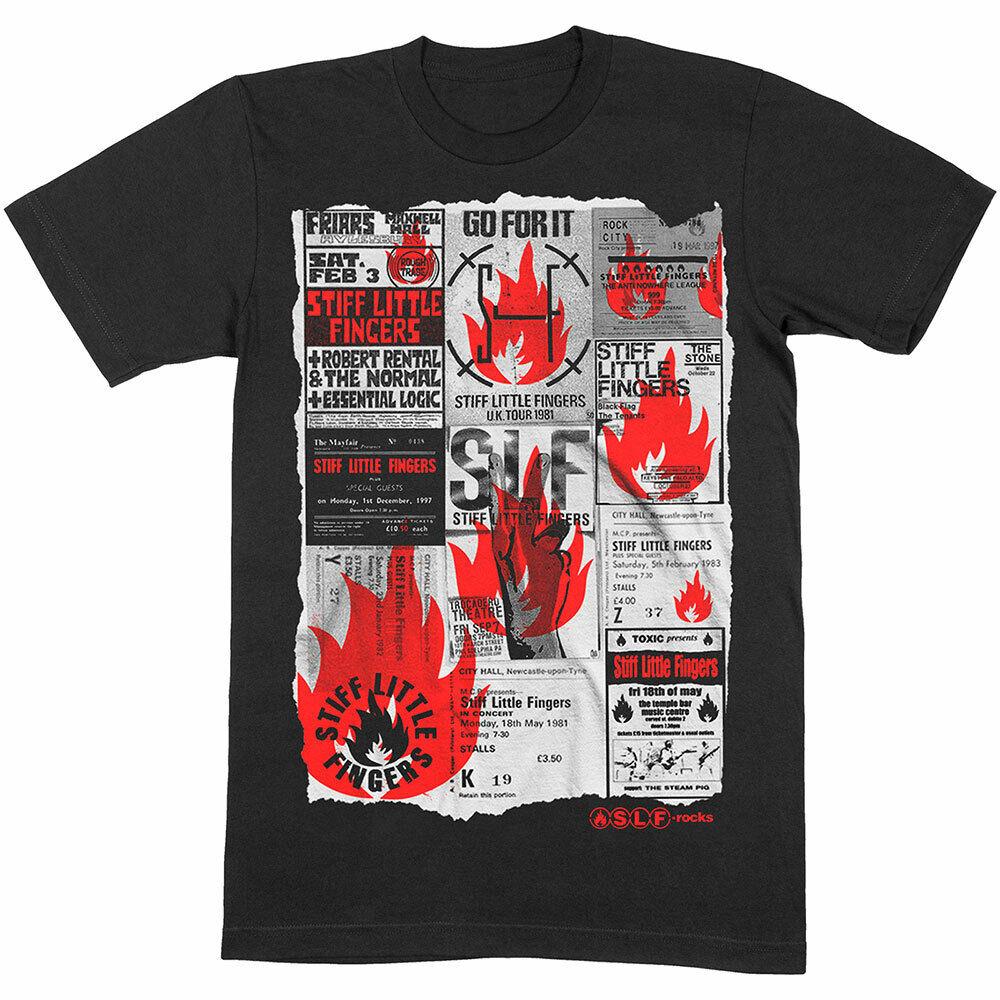 

Чорна унісекс-футболка у стилі панк із рекламою Stiff Little Fingers Slf Flyer S