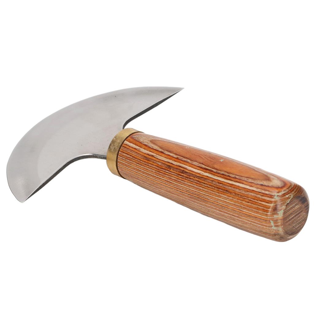 Leather Cutting Knife Fine Polishing Easy Control Semi Circular Leather Edging Knife Leather Cutter with Wood Handle