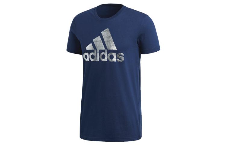 

Adidas T Shirts Men s Blue Crew Neck Moderate Straight Fit CV4508 M