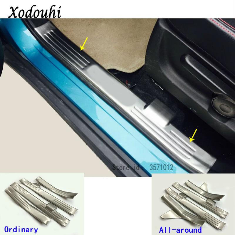 For Suzuki Vitara 2016 2017 2018   Car Stainless Steel Pedal Door Sill Scuff Plate Inner Threshold Bumper Part 4PCs