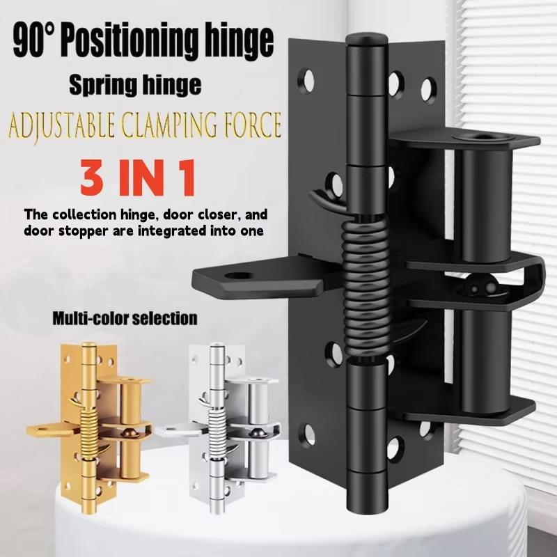 New 3 In 1 Automatic Self Closing Door Hinges With Positioning 90 Degrees Integrates Spring Hinge Door Closer And Door Stopper