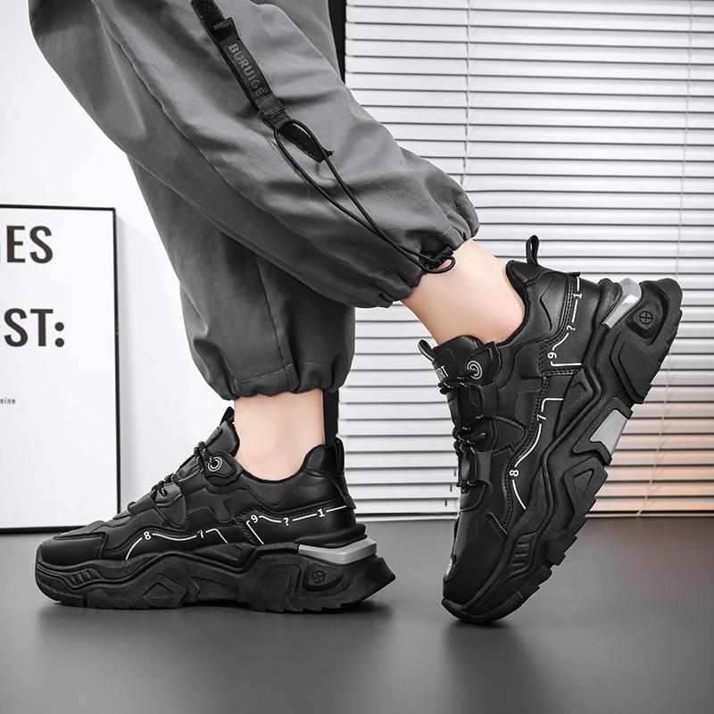 Men's Thick Soled Casual Sports Shoes Four Season Soft Soled Comfortable Non Slip Outdoor Running Shoes Fashion Student Sneakers