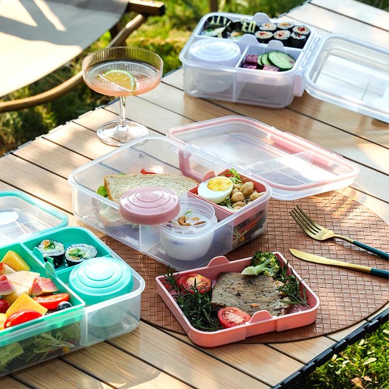 Double layer Lunch box Portable Sealed Double Layered Office Box Students Toddler Bento Containers Outdoor Salad Picnic box