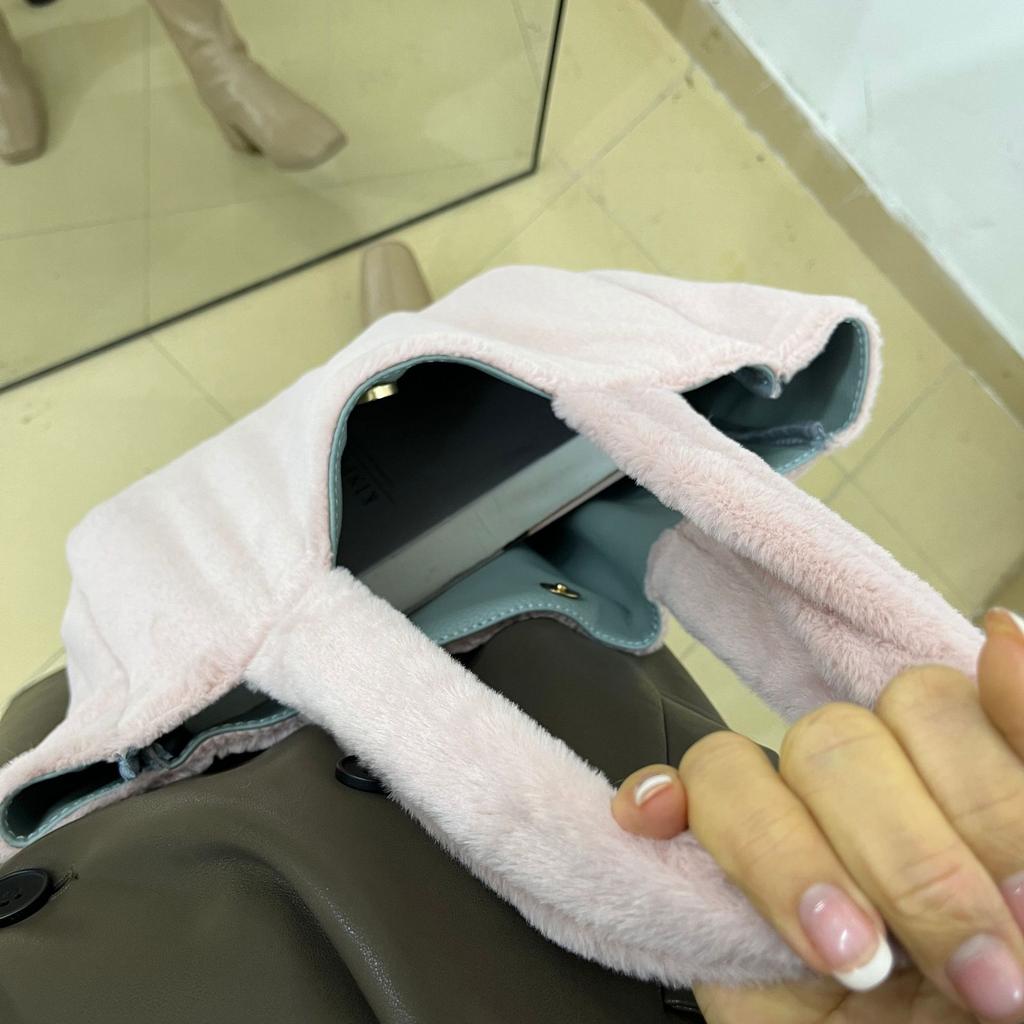 Hairy Bag Women'S Large-Capacity Portable Shoulder Tote Bag Hairy Texture Soft Waxy Handbag Bag