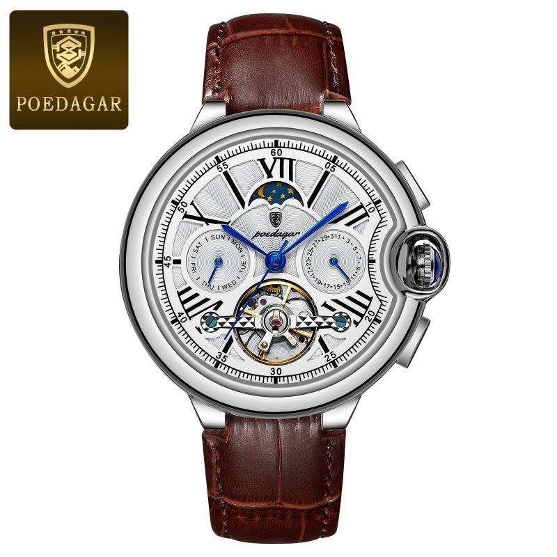 Top brand new mechanical watch men's waterproof automatic tourbillon luminous fashion temperament watch