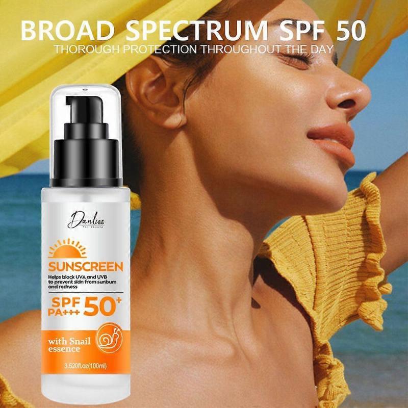 Sunscreen With Snail Essence-Sun Cream SPF 50 Face-Suncream Factor 50-Water, Sweat and Sand Resistant- Ski Sun Screen For Travel-Sun Cream For Woman M