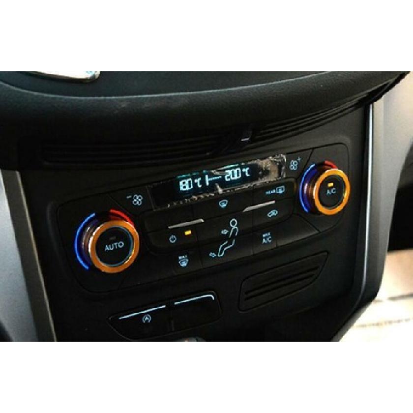 Golden Aluminum 2017-19 AC Knob Cover Trim For Ford Escape Kuga Central Console