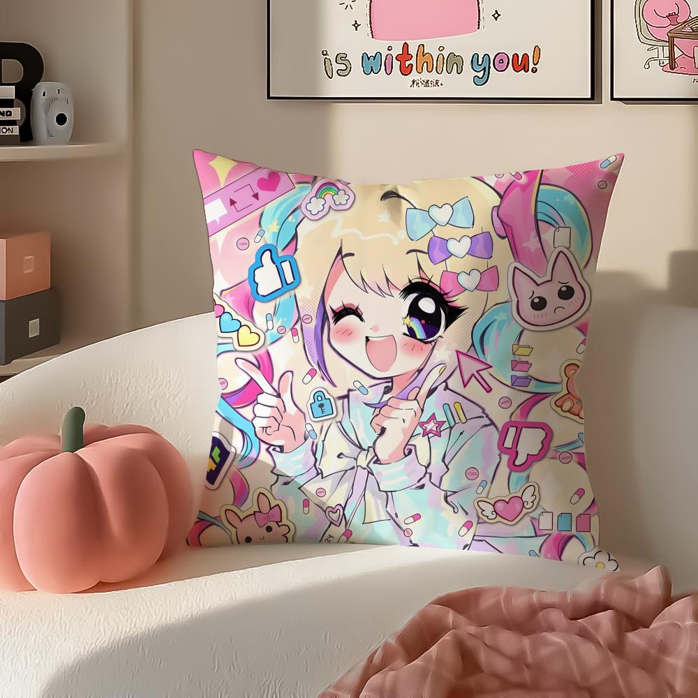 Addictive Satirical Game NNeedy Streamer Overload Cushion Cover Pillowcase Short Plush Invisible zipper Room Sofa Cushion Cover