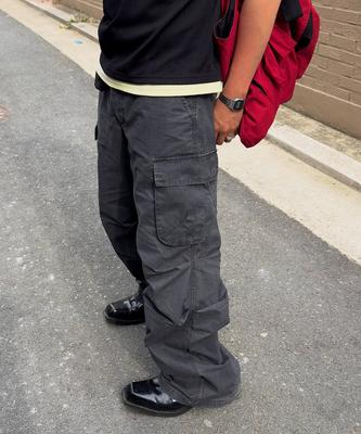 INTEMPOMOOD [Summer Fabric] Recon Fade Cargo Pants_Charcoal