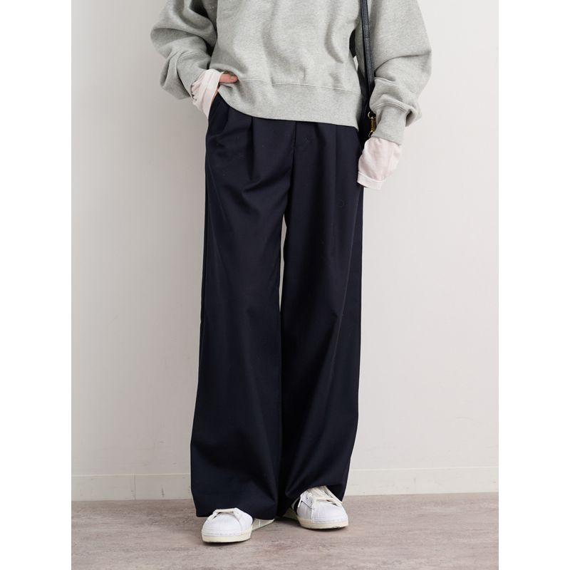 

Daily Order 2024 Autumn New Arrival High Waist Loose Wide Legs Easiest for Match Retro Casual Suit Pants Journal Standard Navy blue 36