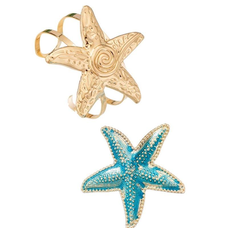 Exquisite1 piece, summer natural marine elements metal texture design sense starfish women bracelet bracelet