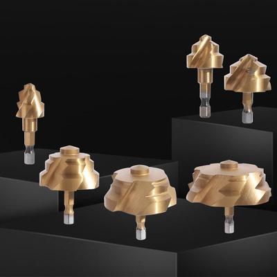 6Pcs Hexagon Shank PPR Lifting Drill Bit Wear-resisting High Precision Stepped Water Pipe Drill Bit Hole Opening