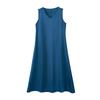Satin V-neck suspender dress women's spring and summer sleeveless solid color vest long dress small black dress