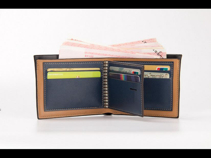 Kurze, geprägte Freizeit-Geldbörse für Herren – schlankes und stilvolles Design