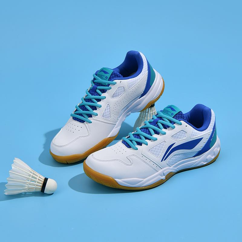 Li Ning The Flash 2.0 Cushioning Slip Resistant Low top Badminton Shoes Unisex White Blue AYTT023-2