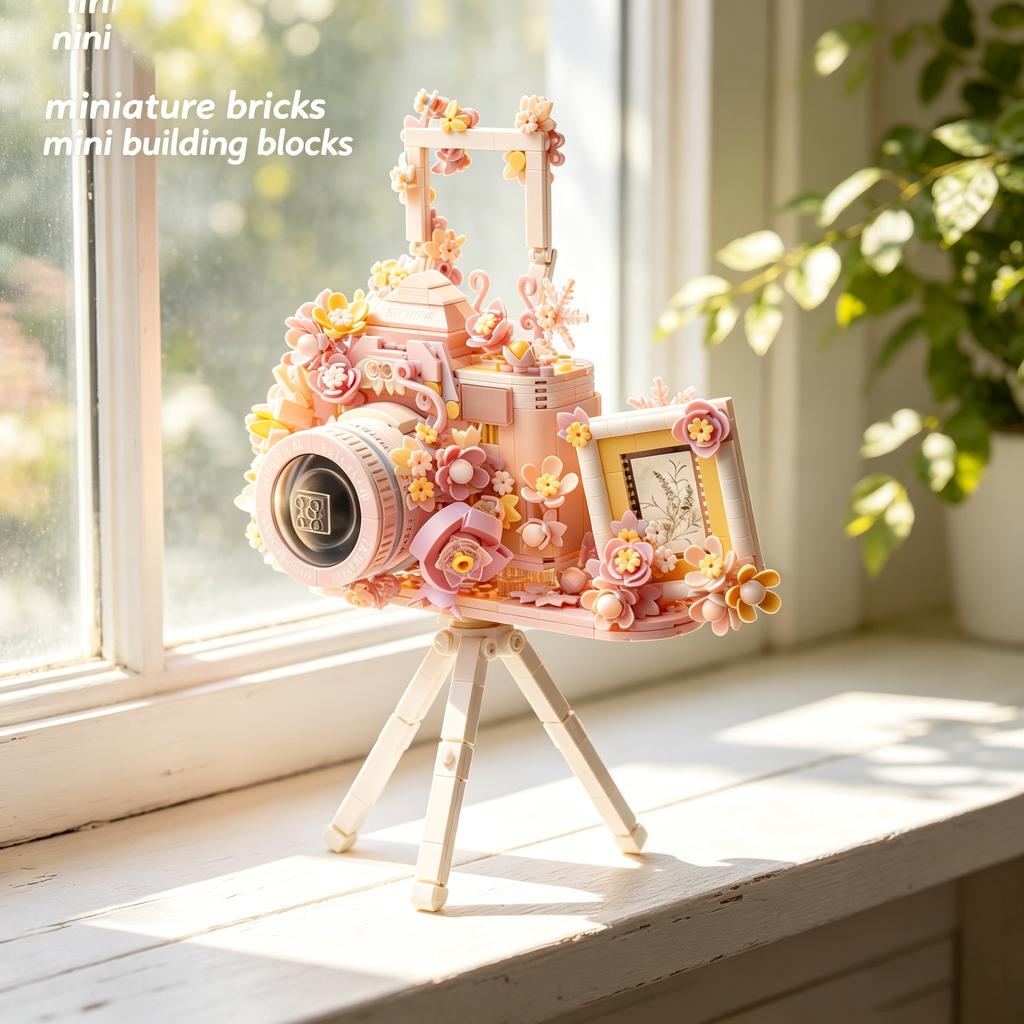 Photo Camera Moc Building Blocks Toys Sets Mini Blocks Construction Set Diy Bricks Toy For Kids Girl 6 Year Gift Home Decoration