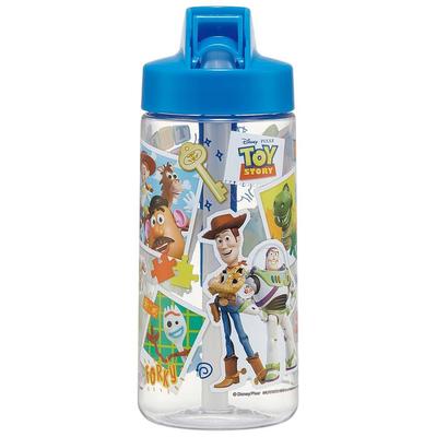Skater Straw Bottle Water Bottle 500ml Spout Type Straw Water Bottle Plastic Clear Kids Disney Toy Story Children's PSTB5-A
