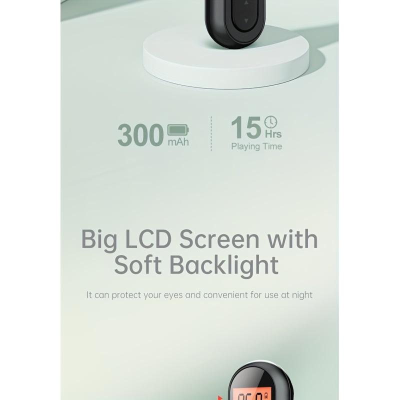 Mini oppladbar bærbar FM-radioklips - kompakt design, lang batterilevetid, hodetelefoner inkludert