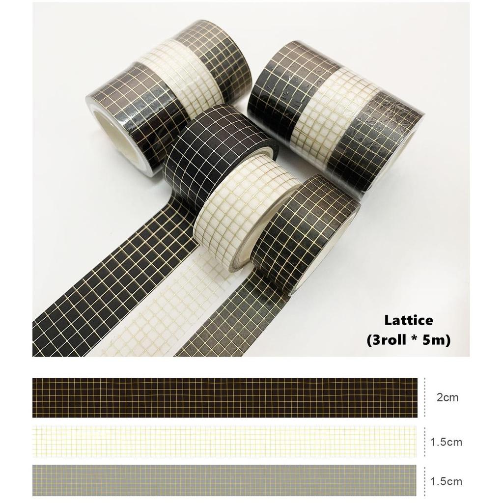 3 szt. Złota Folia Taśmy Washi Zestaw 15mm 20mm Wielu Kamień Gwiazda Kwiat Wzór Samoprzylepna Taśma Maskująca Naklejki Dekoracji Pamiętnik