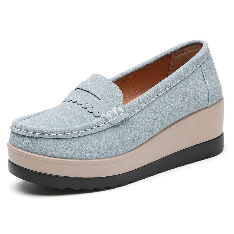 Spring and Autumn Women's Flat Platform Loafers Ladies Elegant Suede Leather Shoes Woman Slip On Moccasin Women's Casual Shoes