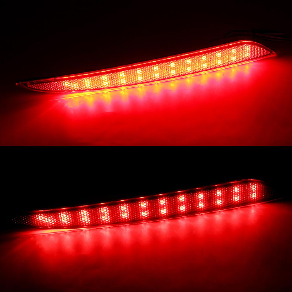 2PCS Fog Lamp Car Brake Red Tail Light LED Bumper Reflector Bulbs Warning Light For Tesla Model S 2012-up Turn Signal Rear Lamp