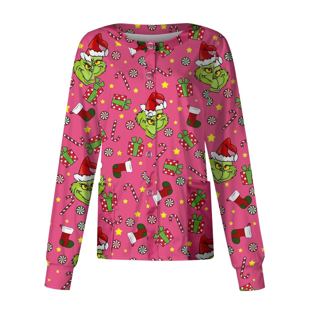 Women's Casual Long Sleeve Single Breasted  Printed Dry-nurse Top