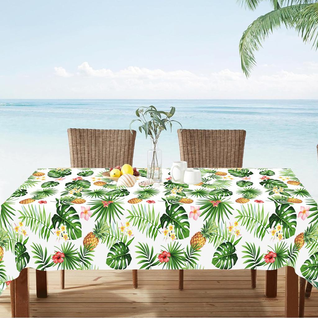 220*130cm Hawaii Tablecloth Plastic Tropical Pineapple Table Cover Happy Birthday Party Decoration Summer Beach Party Supplies